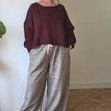 Shaped checked trousers