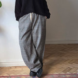Shaped checked trousers
