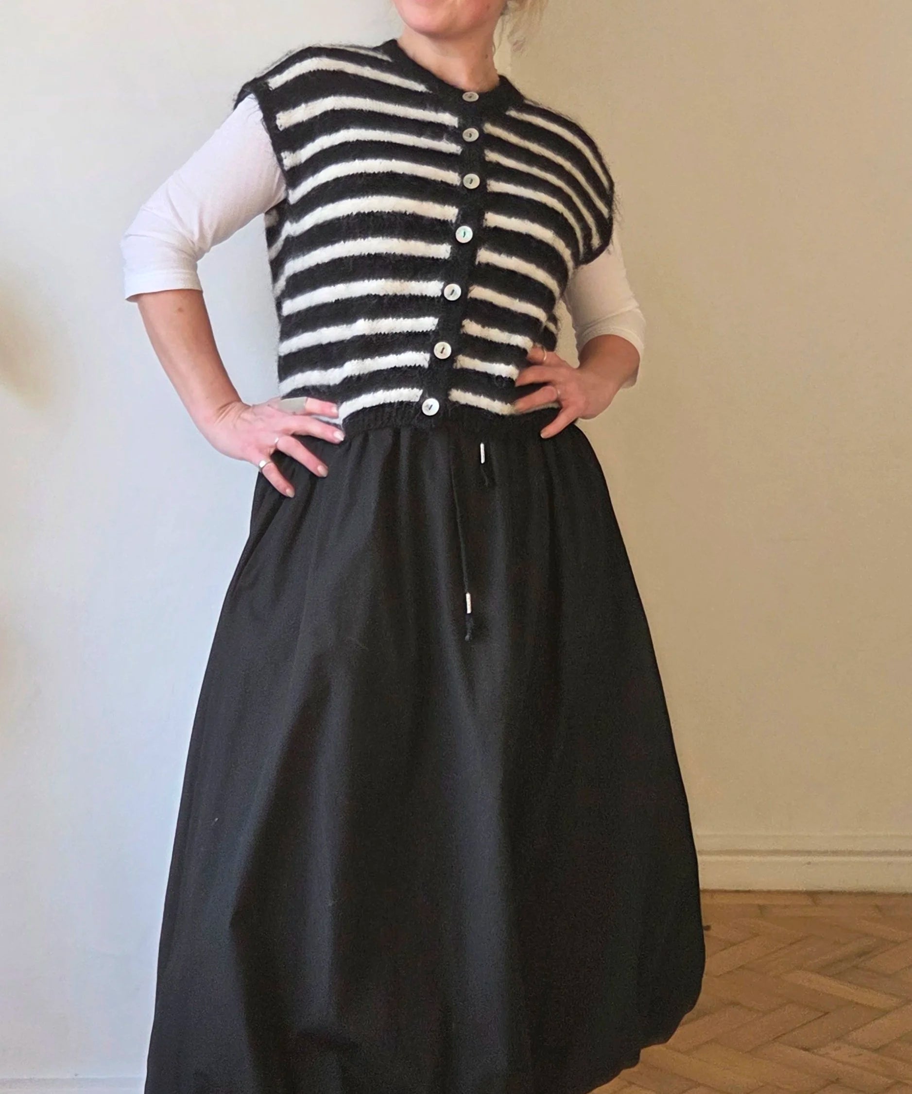 Bubble hem cotton skirt