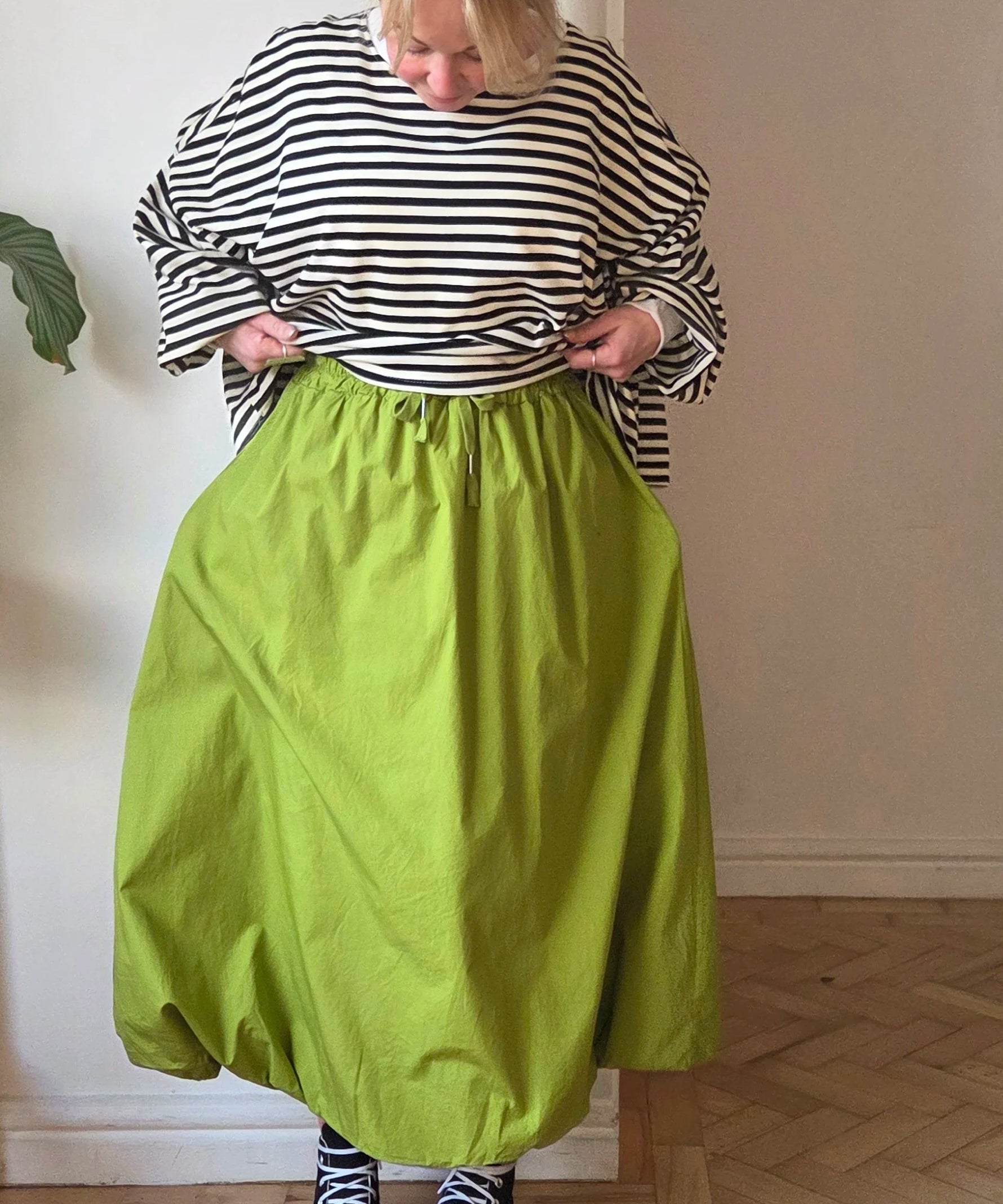 Bubble hem cotton skirt