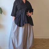 Bubble hem cotton skirt