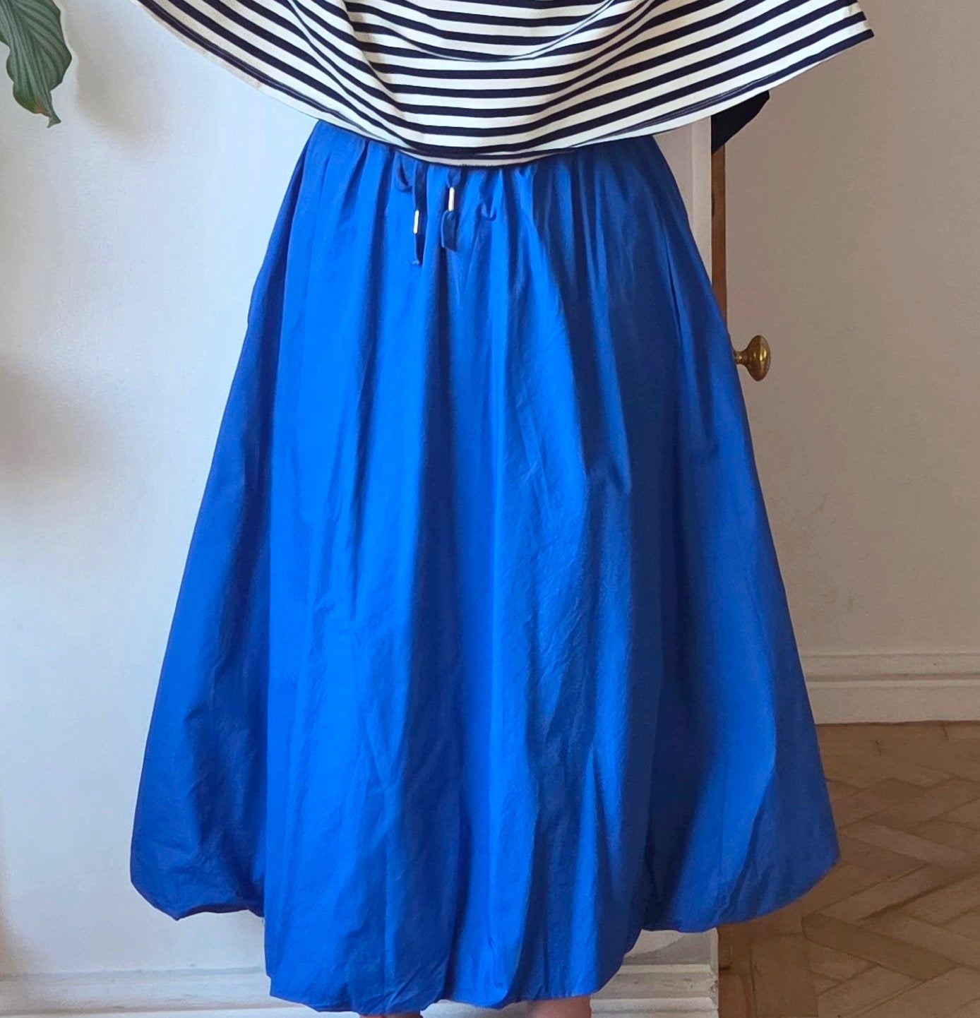 Bubble hem cotton skirt