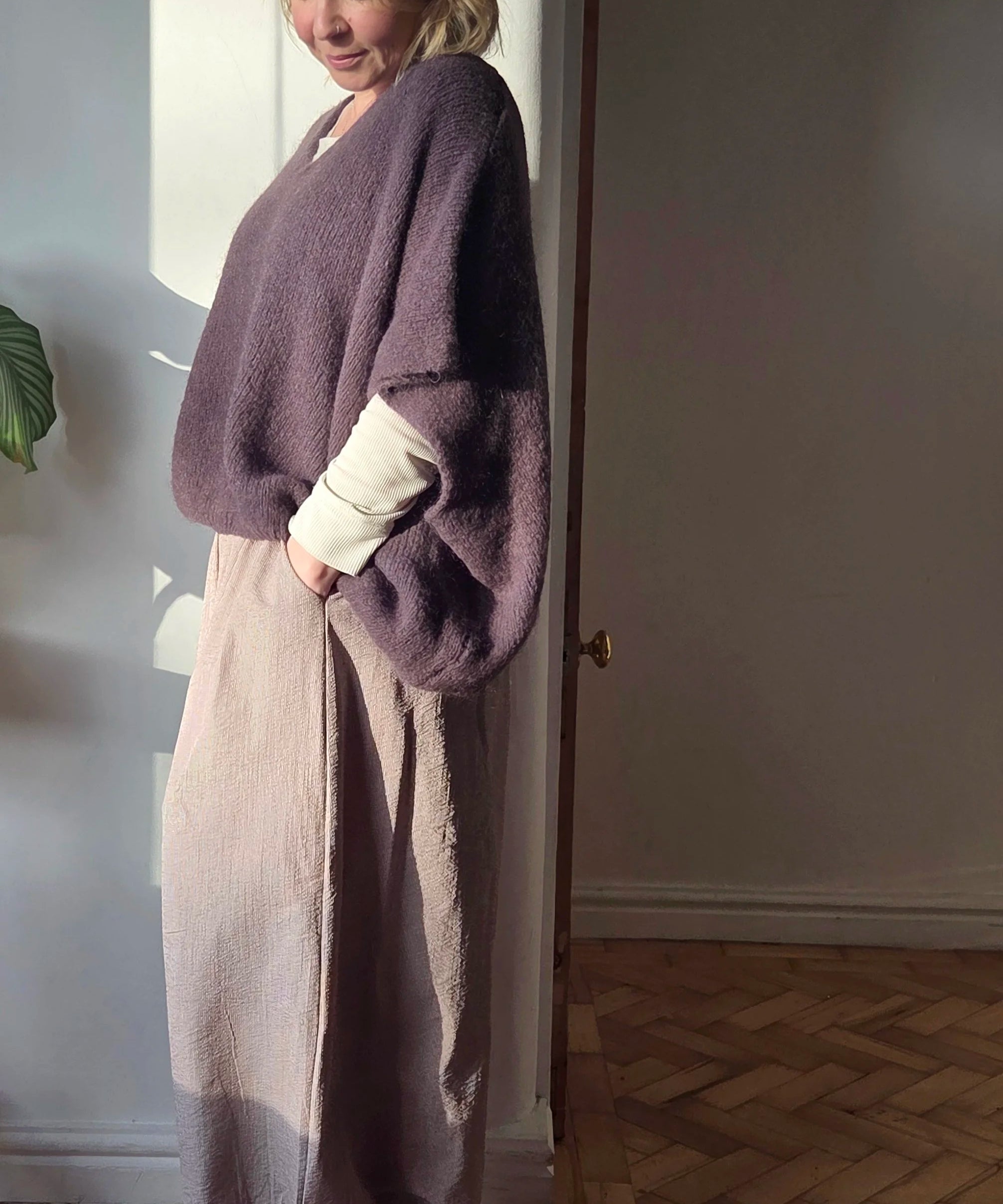 Oversized knitted vest top