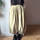 Fine stripe balloon trousers