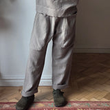 Waffle cotton trousers