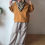 Waffle cotton trousers