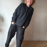 Waffle cotton trousers