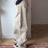 Wide leg cargo trousers