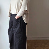 Wide leg cargo trousers