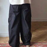 Wide leg cargo trousers