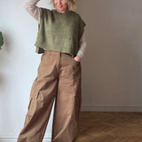 Wide leg cargo trousers