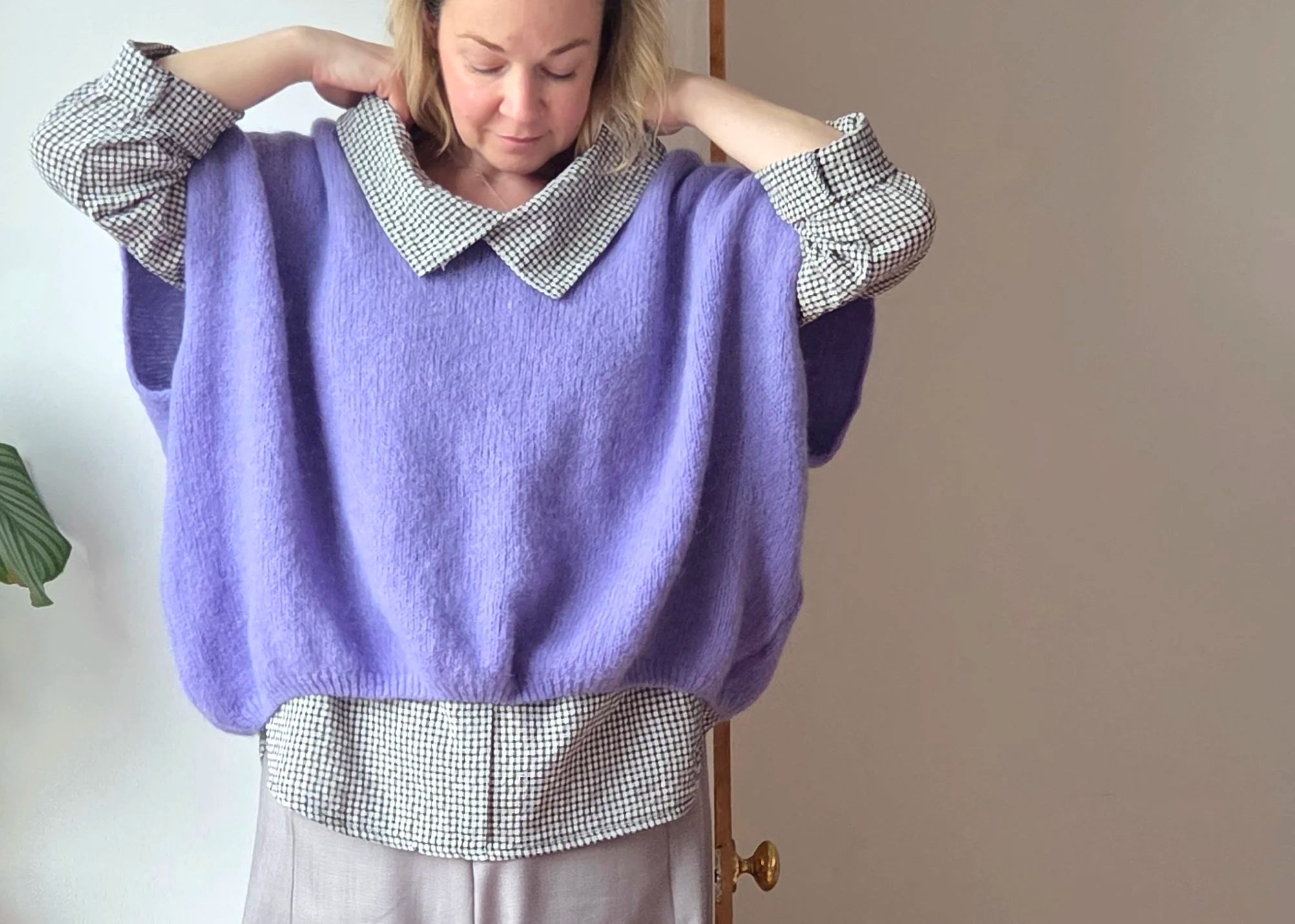 Oversized knitted vest top