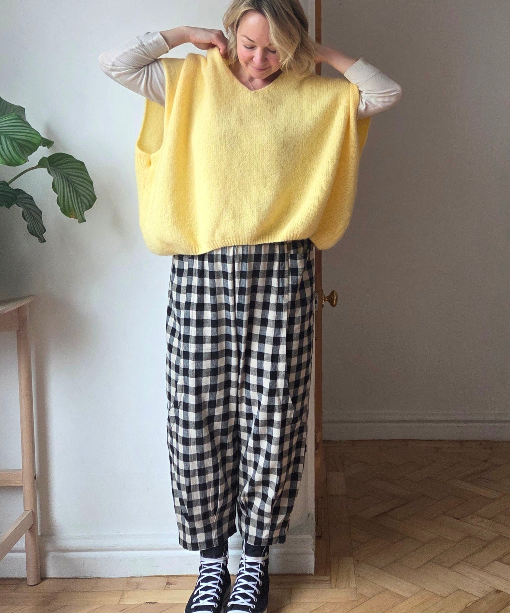 Oversized knitted vest top