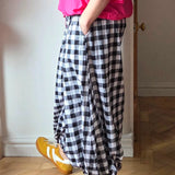 Gingham balloon trousers