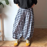 Gingham balloon trousers
