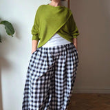 Gingham balloon trousers