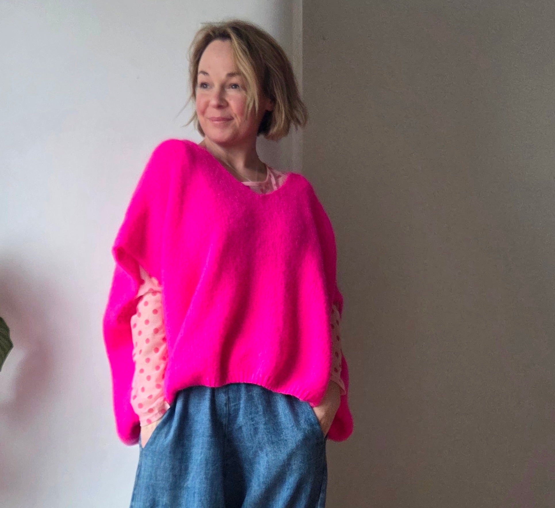 Oversized knitted vest top