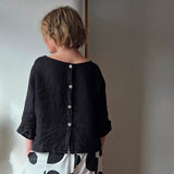 Buttoned linen top