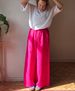 Wide Leg Linen trousers from So Satsuma Clothing UK.