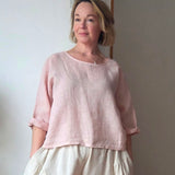 Buttoned linen top