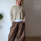 Cropped Poplin Trousers