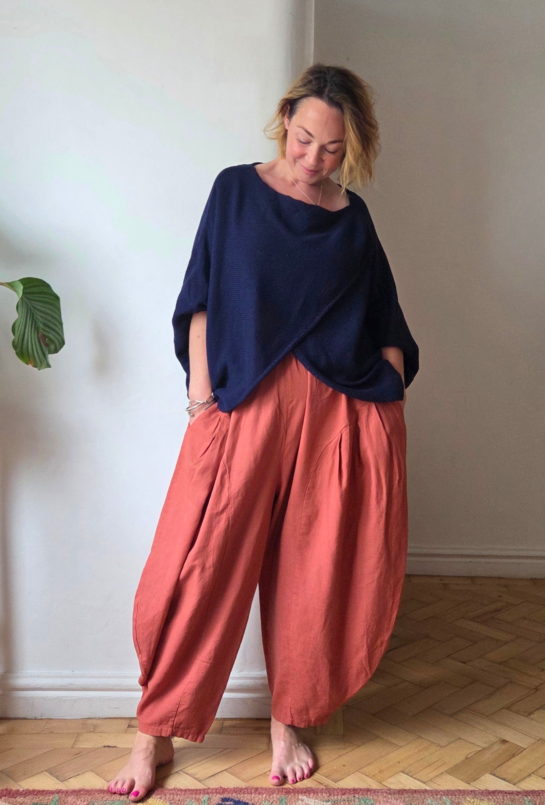 Badu linen trousers from So Satsuma Clothing UK.
