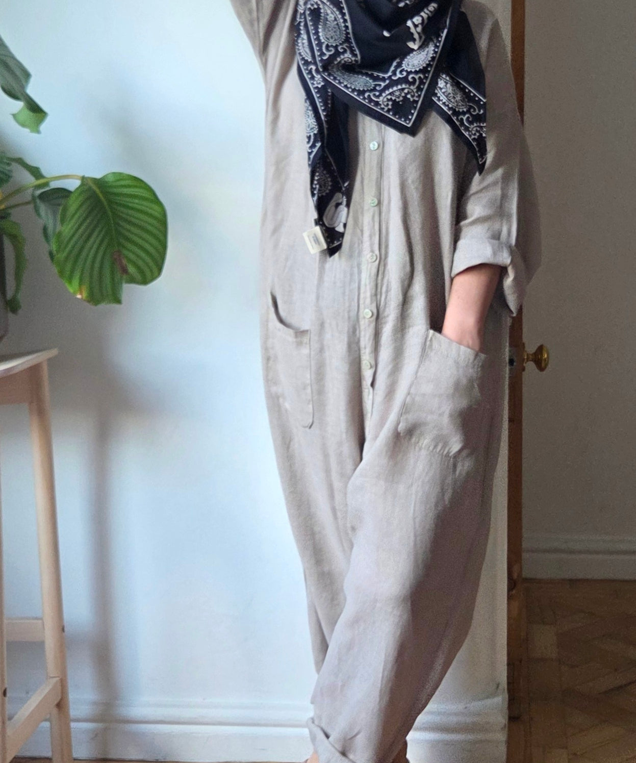 Linen boiler suit