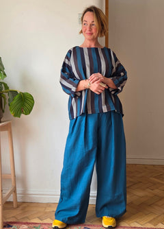 Immy cropped Sleeved top -Patterned