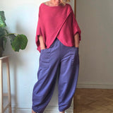 Bold cropped jersey trousers
