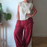 Bold cropped jersey trousers