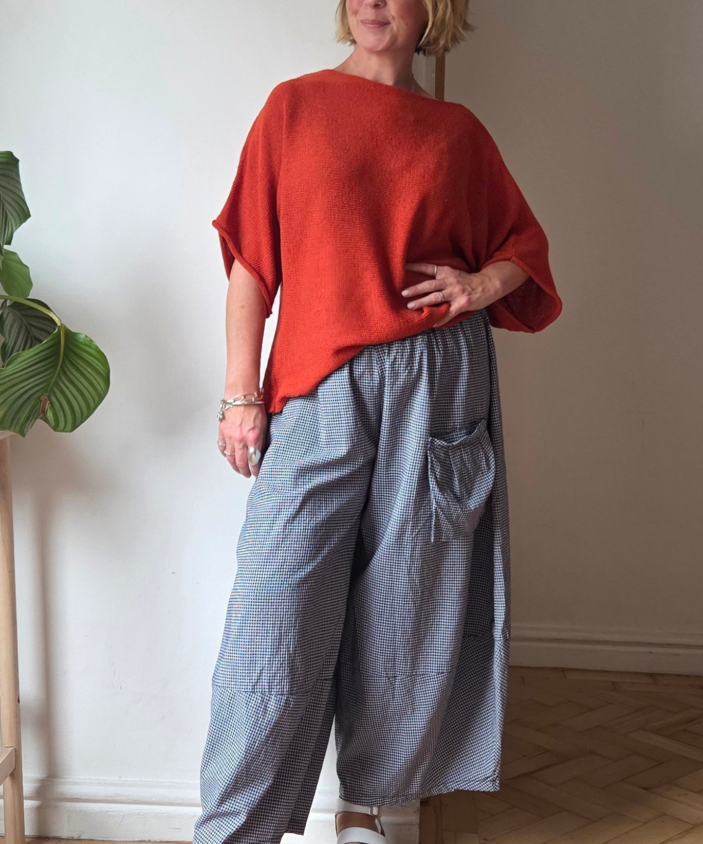 Fine Gingham Midnight Trousers