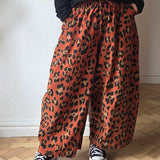 Leopard print Barrel Trousers