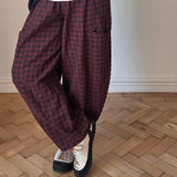 Anni Checked Barrel Trousers
