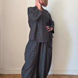 Anni Checked Barrel Trousers