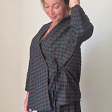 Anni Checked Wrap Top