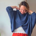 The cross front jumper from SoSatsuma in Navy.