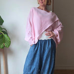 The cross front jumper from SoSatsuma in pink