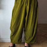 Cropped Fine Cord Trousers