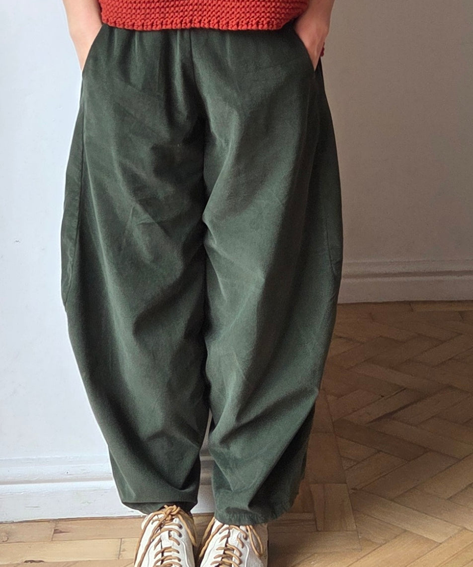 Cropped Fine Cord Trousers