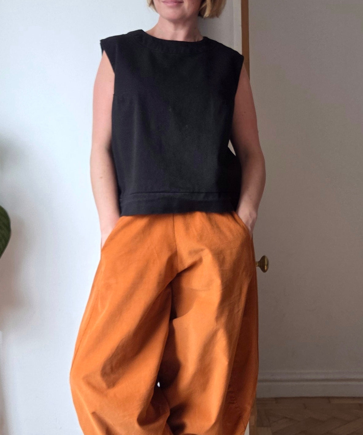 Cropped Fine Cord Trousers
