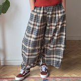 Chequered Barrel Trousers