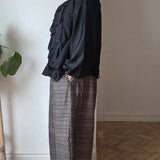 Chequered Barrel Trousers