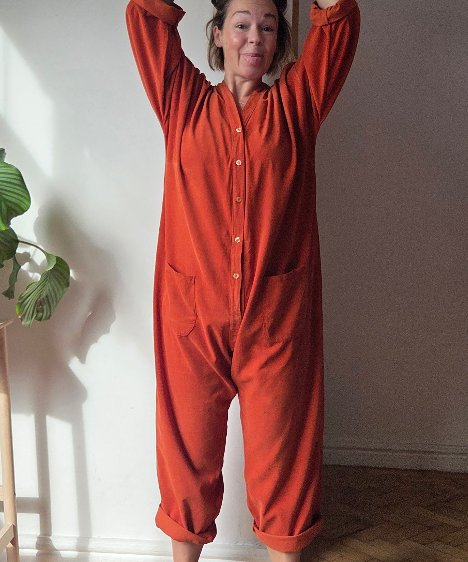 Cord boiler suit