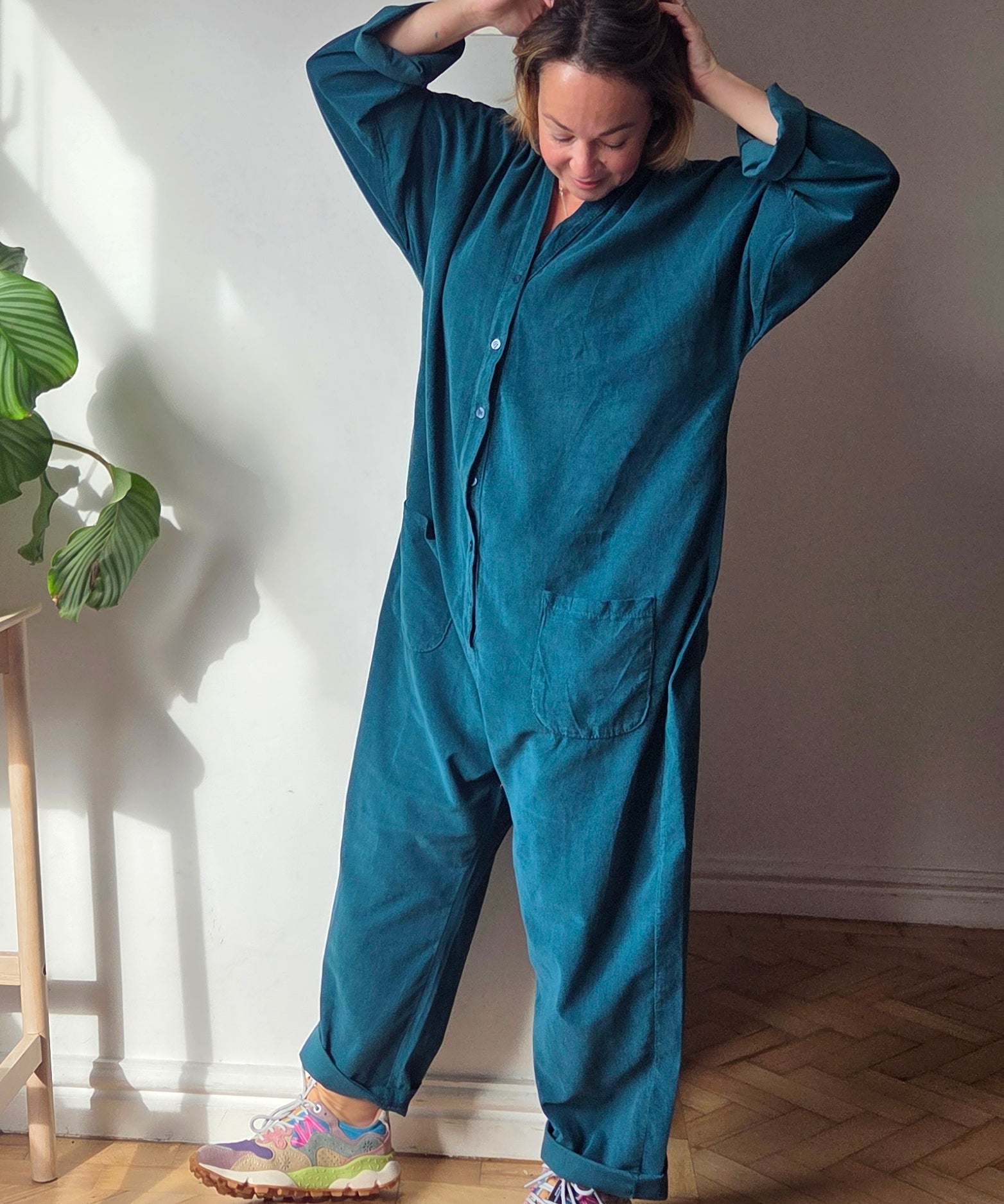 Cord boiler suit