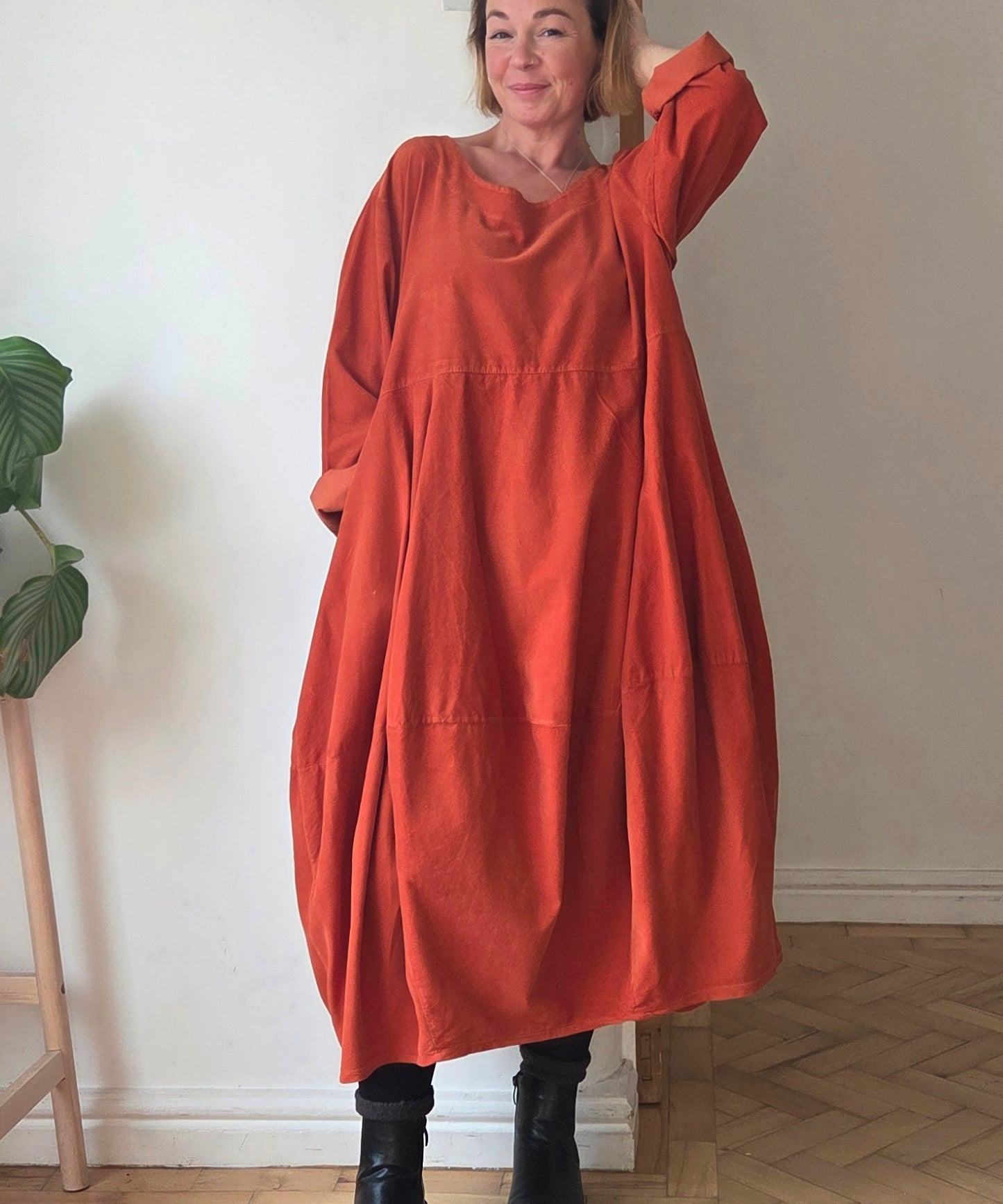 Cord Balloon Dress