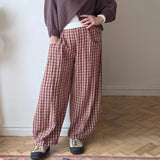 Anni .2 Check Barrel Leg Trousers