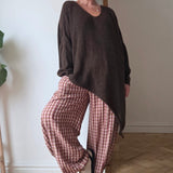 Anni .2 Check Barrel Leg Trousers