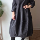 Pinstripe Balloon Dress