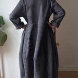 Pinstripe Balloon Dress