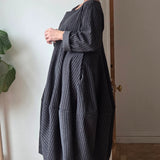 Pinstripe Balloon Dress